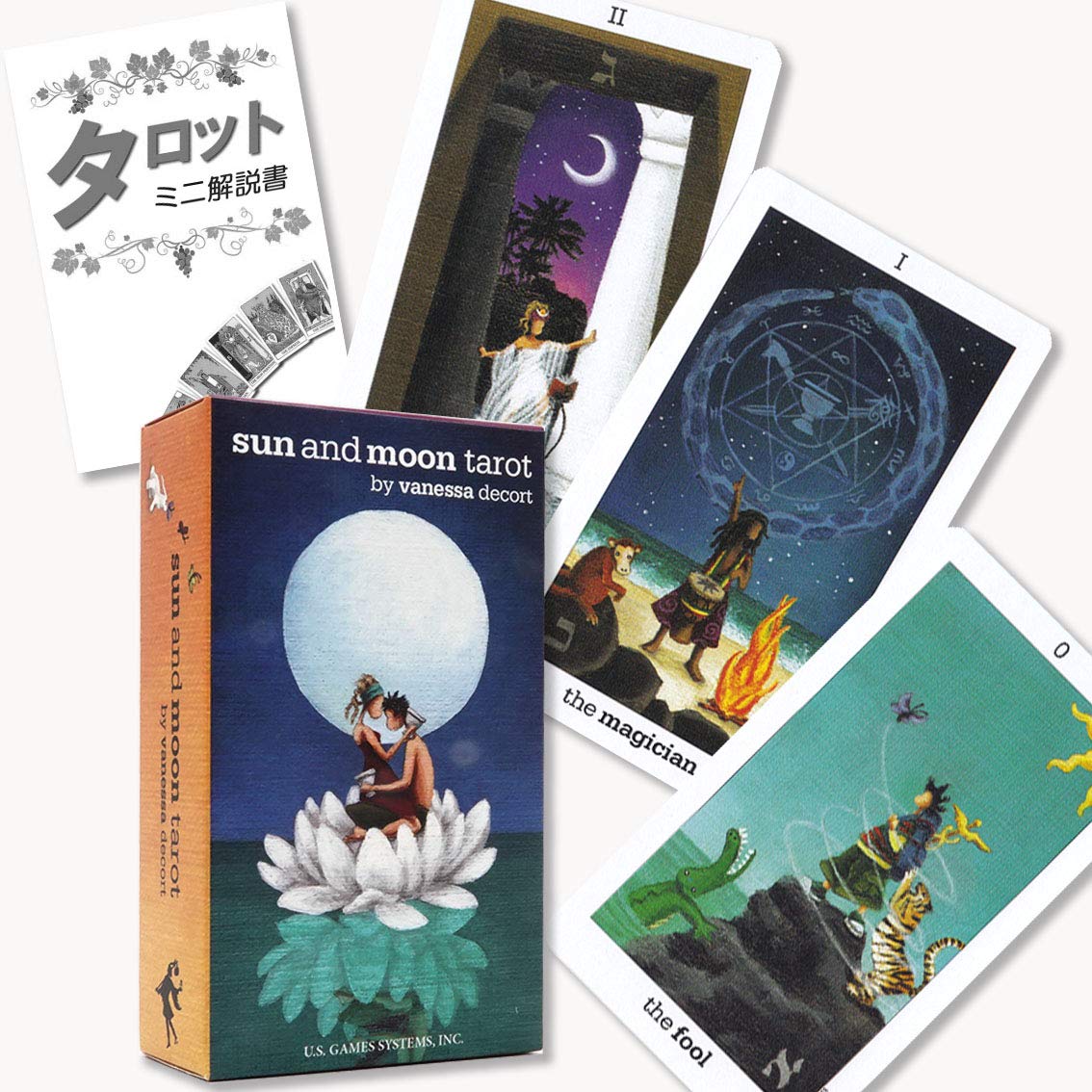 Sun and Moon Tarot - Authentic FLATLAND Tarot Deck with Japanese Instructions and 78 Cards.