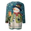 3/4 Sleeve Shirts For Women Print Christmas Tees Blouses Casual Plus Size Basic Tops Pullover