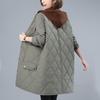 Women's Plus Size Autumn and Winter Thickened Casual Jacket Solid Colour Medium Long Warm Outerwear