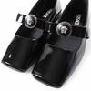 Pristine VERSACE Pumps Jumbo Ribbon Ballerina Open To Black Patent Leather Used