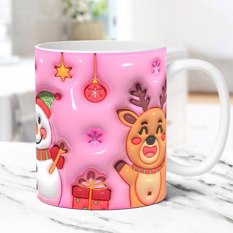 Christmas Character Cups Ceramic Holiday Coffee Mugs 3D Christmas Mugs Christmas Mugs Santa Cups For Hot Coffee Cold Tea Friends