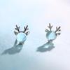 Süße blaue Elch Zirkon Ohrstecker für Damen - Minimalistisches Koreanisches Weihnachtsgeschenk