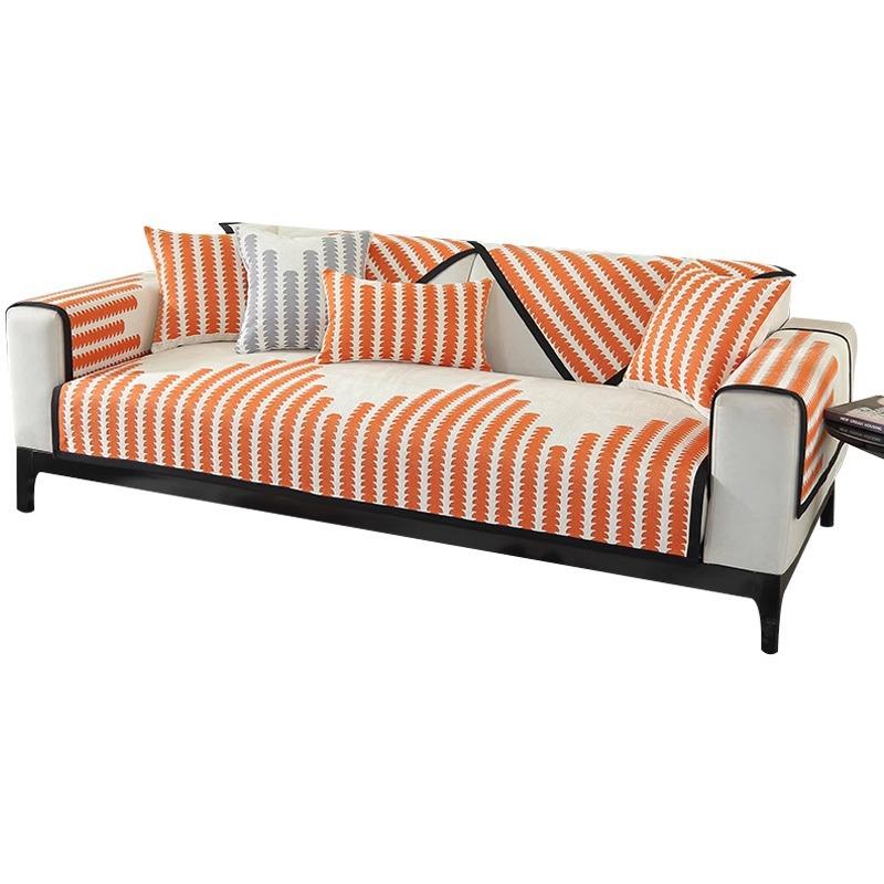 Four Seasons Universal Sofa Cushion Straight Row Sofa Cushion Non-Slip Light Luxury Premium Sense Cover Cloth Towel Sofa Cover New