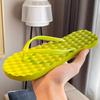 Flip-flops women's summer new non-slip outdoor wear solid color pinched feet seaside beach couple men's cool slippers