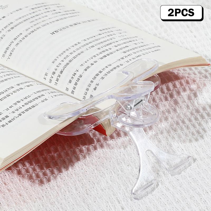 M-2/3PCS Transparent Plastic Book Clip With Stand Reading Aid Fixed Book Clip File Bookmark Stationery School Supplies