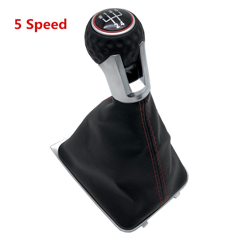 For VW Golf 7 A7 MK7 GTI GTD 2013 2014 2015 2016 2017 2018 Car 5 /6 Speed Gear Stick Level Shift Knob With Leather Boot Cover