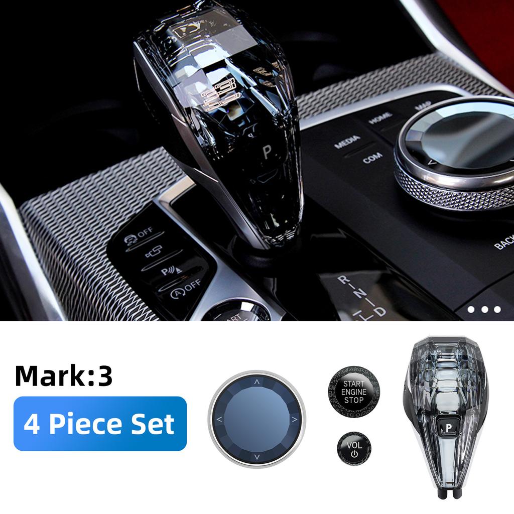 Crystal Gear Shift Knob Lever 3 4 8 Series X3 X4 X5 X6 X7 Z4 I4 G26 G20 G16 G01 Psychedelic Crystal Gear Handle 3 / 4-piece Set