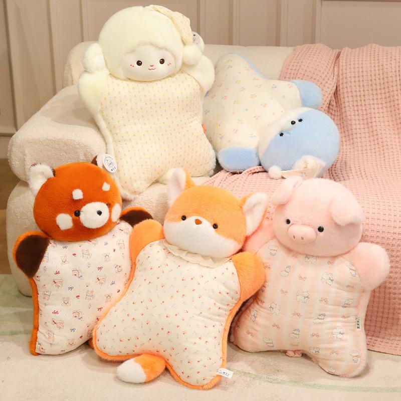 Giant Soothing Animal Plush Hug Pillow - Cute Stress Relief Gift for Girls' Birthdays