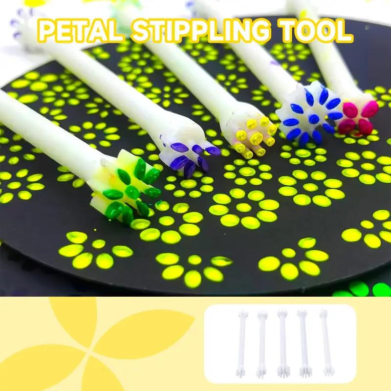 Flower Floral Dotting Tools Set Dot Painting Pen Embossing Tool Art Stamp Pen DIY Graffiti Flowers Butterflies Moon Pattern