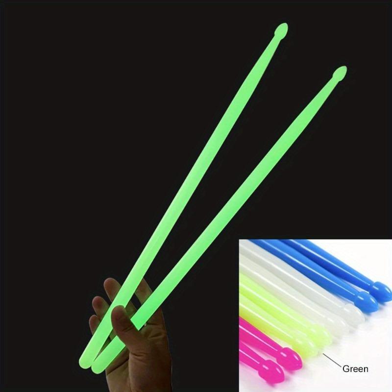 1 Pair 5A Luminous Drum Stick Jazz Drum Mallets Stage Colorful Nylon Luminous Drumsticks Beginner Drummers Gift