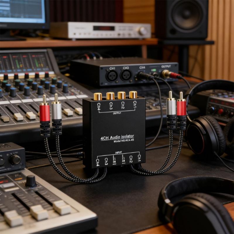 Professioneller 4-Kanal Ground Loop Sound-Isolator Geräuschfilter für klare Klangqualität in Aufnahmestudios