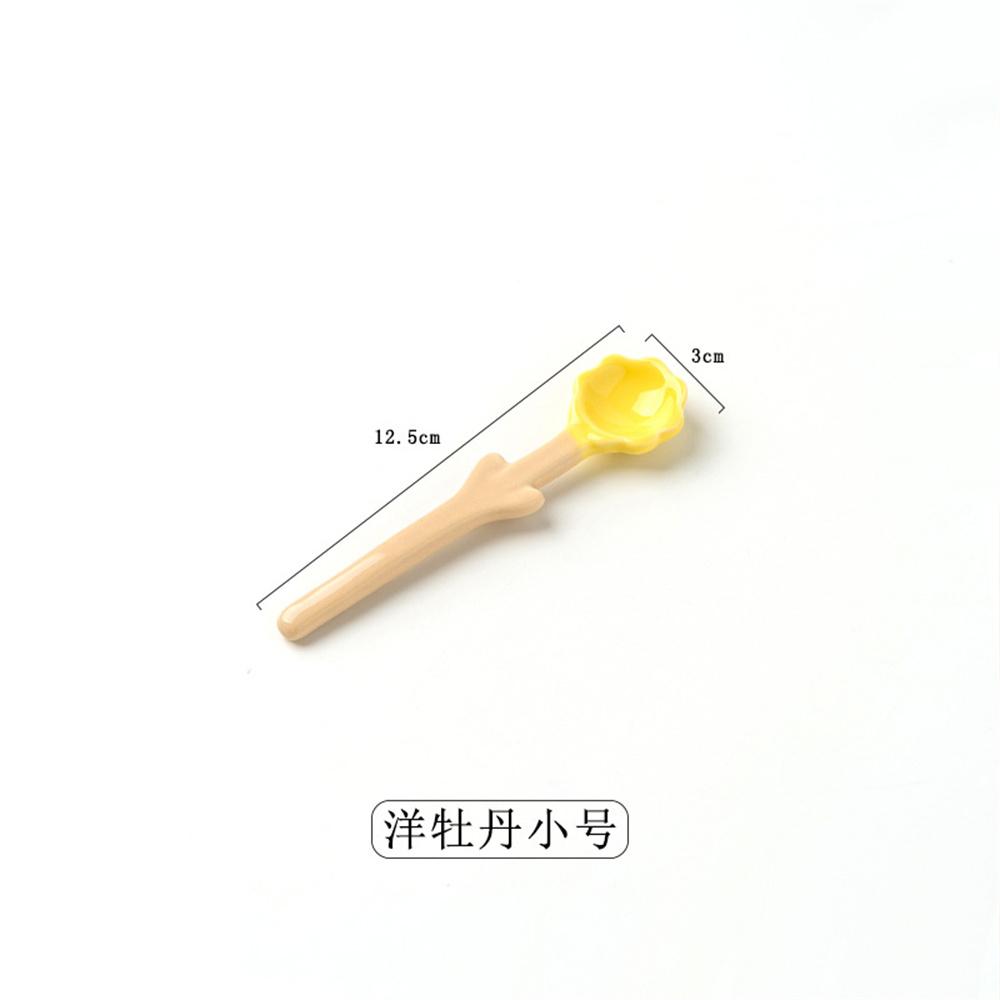 Dessert Spoon Creative Tulip-shaped Ceramic Three-dimensional Beautiful Kitchen Products Ice Cream Spoon Ins-style Coffee Spoon