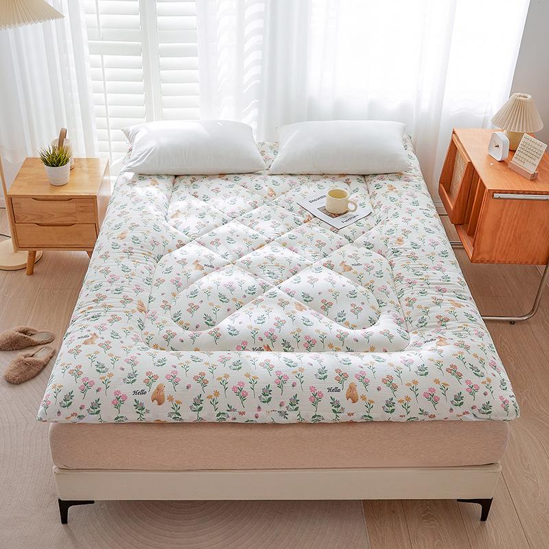 2025 Baumwoll-Matratzenauflage: Weiche, dicke, gesteppte Matratzenauflage für Einzelbetten - Ideal für Studentenwohnheime und Zuhause