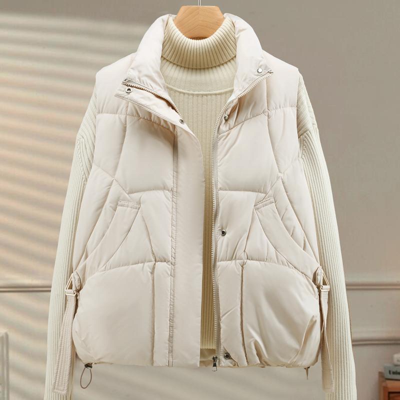 Moda Zima Krótka Kamizelka Kobieta Płaszcze Gruba Ciepła Bez Rękawów Parka Damskie Kurtki