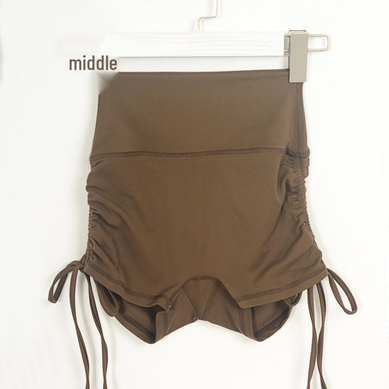 

Женские шорты для йоги с высокой талией: Ощущение обнаженности, регулируемая кулиска, фитнес-брюки с эффектом лифтинга бедер Large