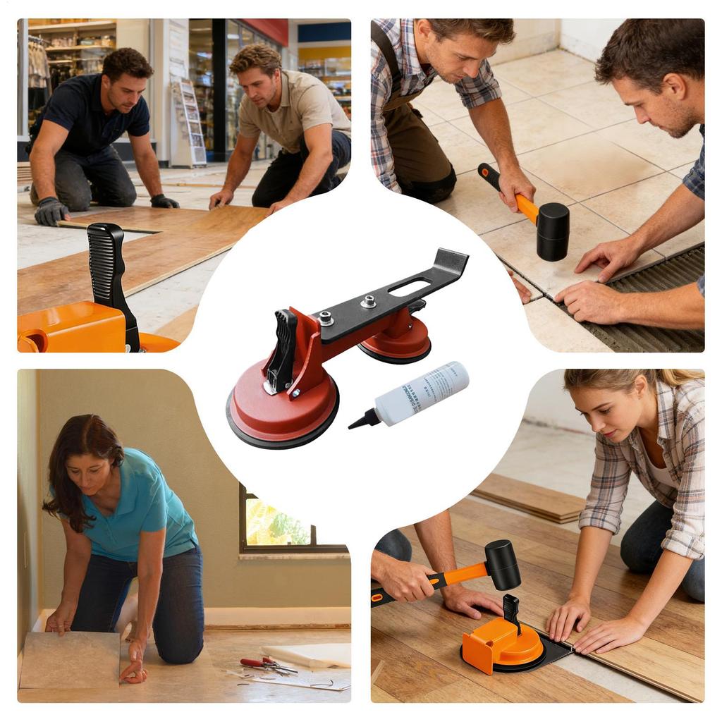 Floor Crevice Repair Tool Adjustable Multi-Purpose Flooring Suction Cup Gripper For Wood Tile Bathroom Kitchen Living Room