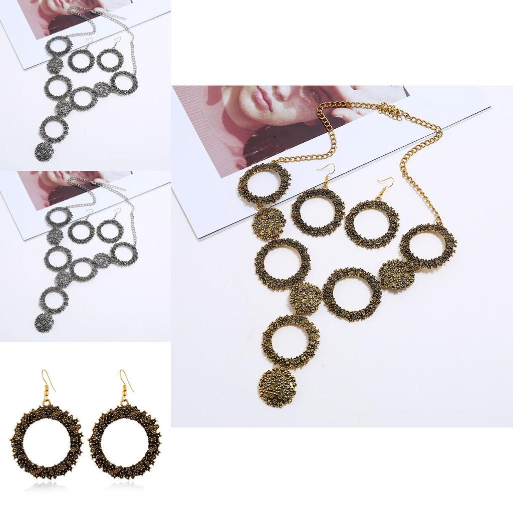 Retro Alloy Necklace Jewelry Set With Gold Plated Finish For Art Fashion Enthusiasts