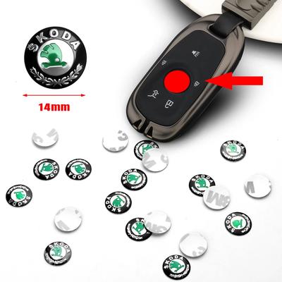 For Rapid Fabia Octavia Superb VRS Scala VII Super 5/10PC Remote Control Car Logo Key Decal 14mm Decorative Accessories