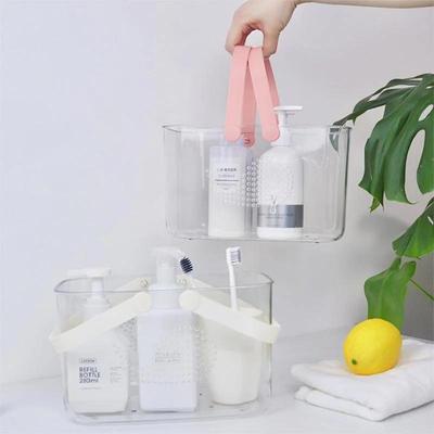 Light and Luxurious Transparent Portable Shower Basket Bathroom Toiletries Storage Basket Drainage Basket Empty Storage Basket