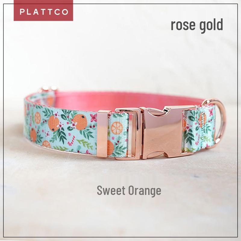 PLATTCO Engravable Anti-Lost Faux Nylon Dog Collar - New Fashion Print, Model PDC366. XS 1.5cm x (23-30cm)