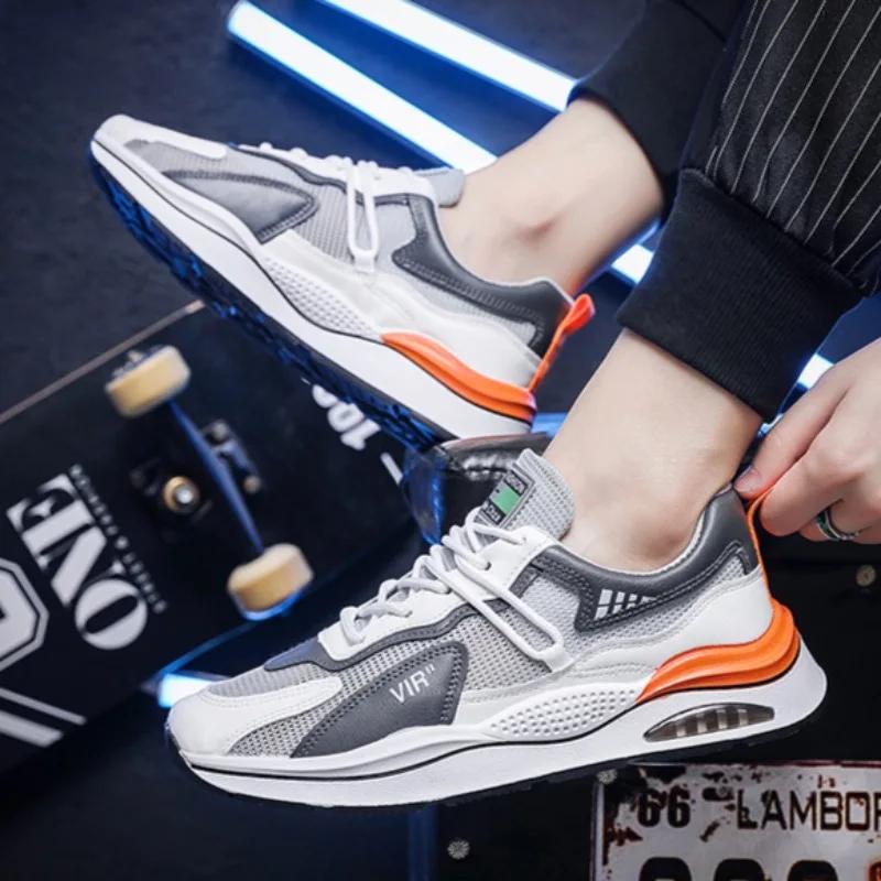 Mode Hochwertige Herren-Sneaker Mesh Atmungsaktive Freizeitschuhe Luftkissen Laufschuhe für Herren Schnürschuhe Plateauschuh Tenis Masculino