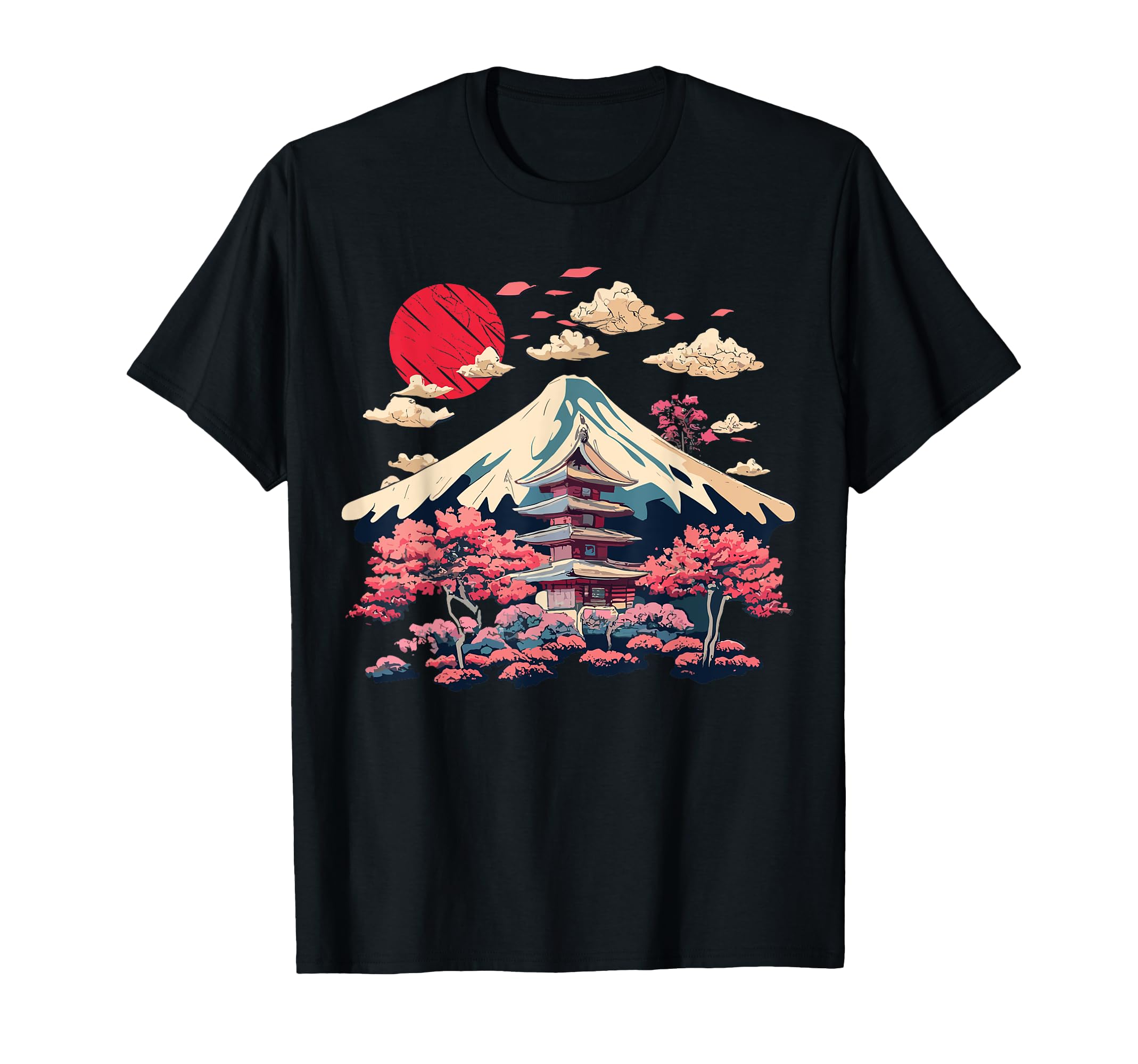 

Akatsuki Japanese Old Cherry Blossom Fuji Kanji T-shirt
