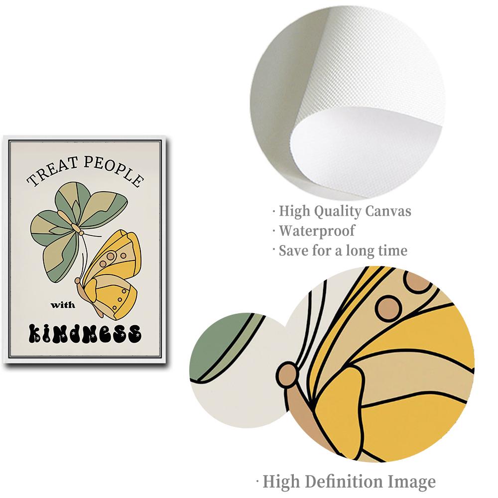 Christian Quote Wall Art Retro Flower Print Pink Encouraging Aesthetic Butterfly Canvas Painting Kids Room Home Decor Pictures