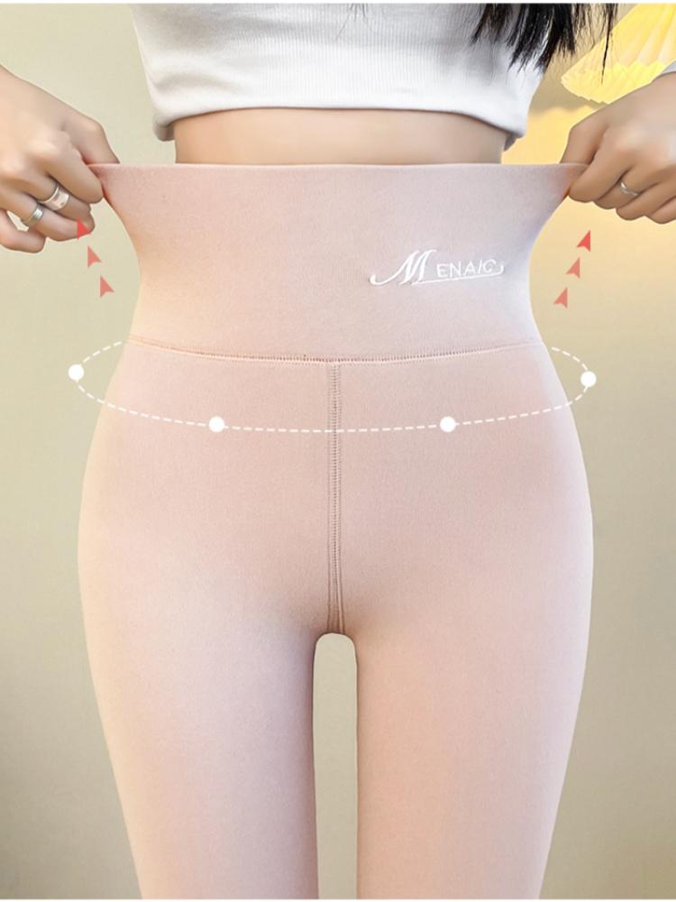Autumn and Winter Leggings with Thickened Fleece for Women's Outerwear Cotton Pants, German Velvet Self Heating High Waist Tight Lamb Wool Warm Pants