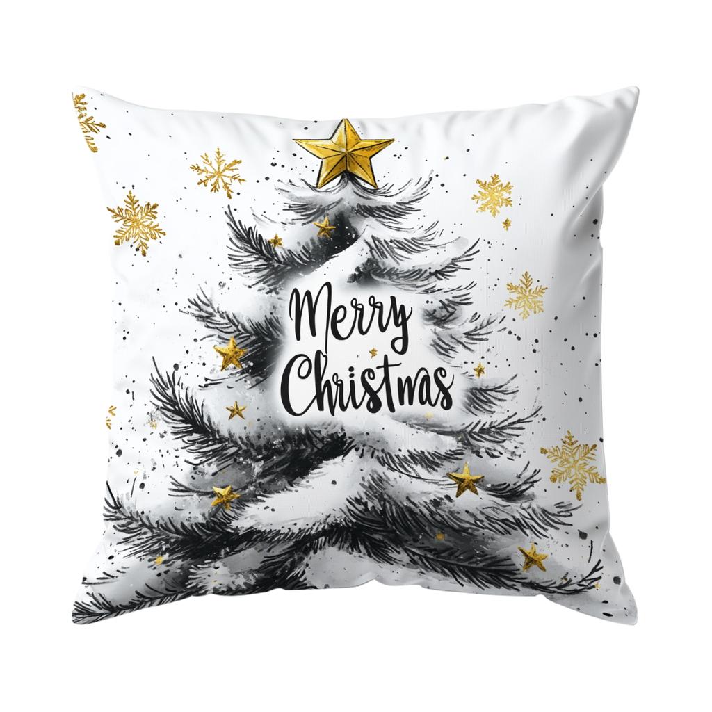 Grey Christmas Cushion Pillowcase Printed Polyester 45x45cm Throw Pillowcover Decorative Sofa Cushion Pillowslip Home Decor