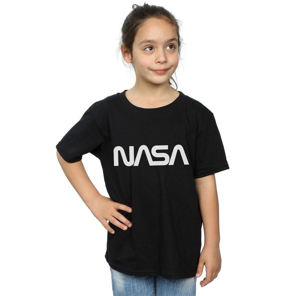 NASA Girls Modern Logo Cotton T-Shirt
