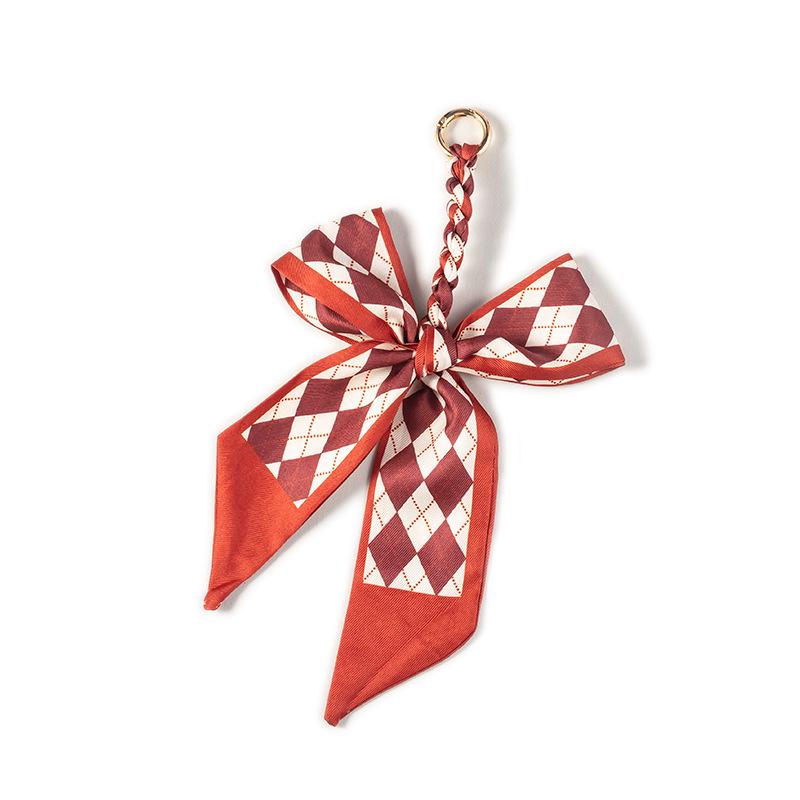 Silk Scarf Pendant Keychain: Versatile Bag Charm & Keyring
