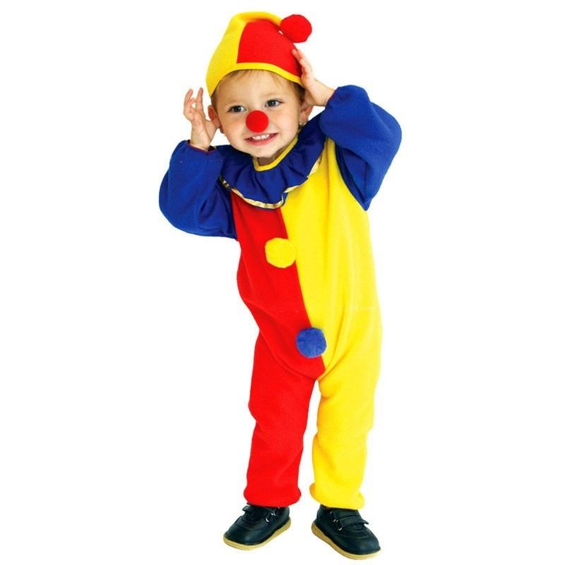 

3Pcs Kids Clown Costume with Clown Hat Clown Nose Clown Jumpsuits Halloween Cosplay Costumes for Boys Girls Gifts S