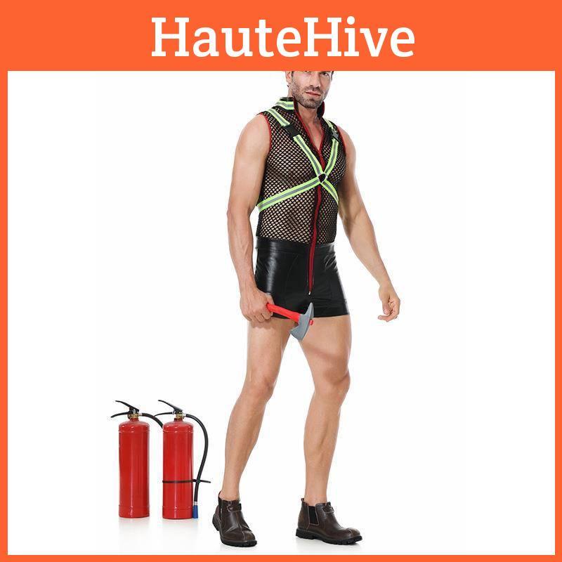 Hochwertiges Polyester-Feuerwehr-Cosplay-Kostüm für Herren