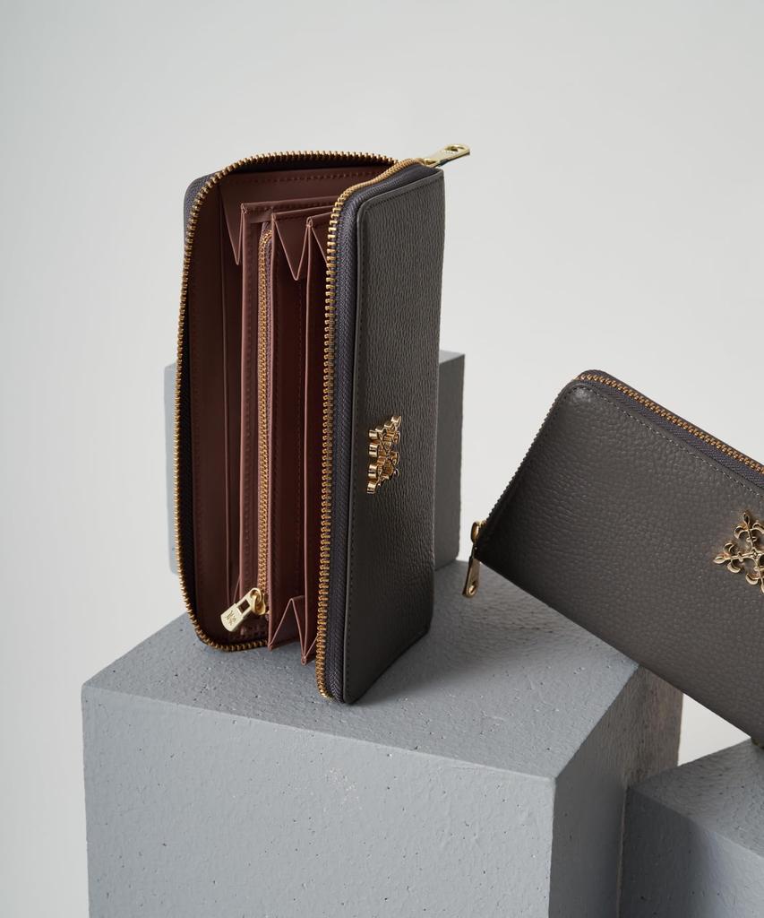 Monogram Plate Round Zip Wallet RUZ1032181A0002 Free Gray Other 1 [Rashit] (SO-372)