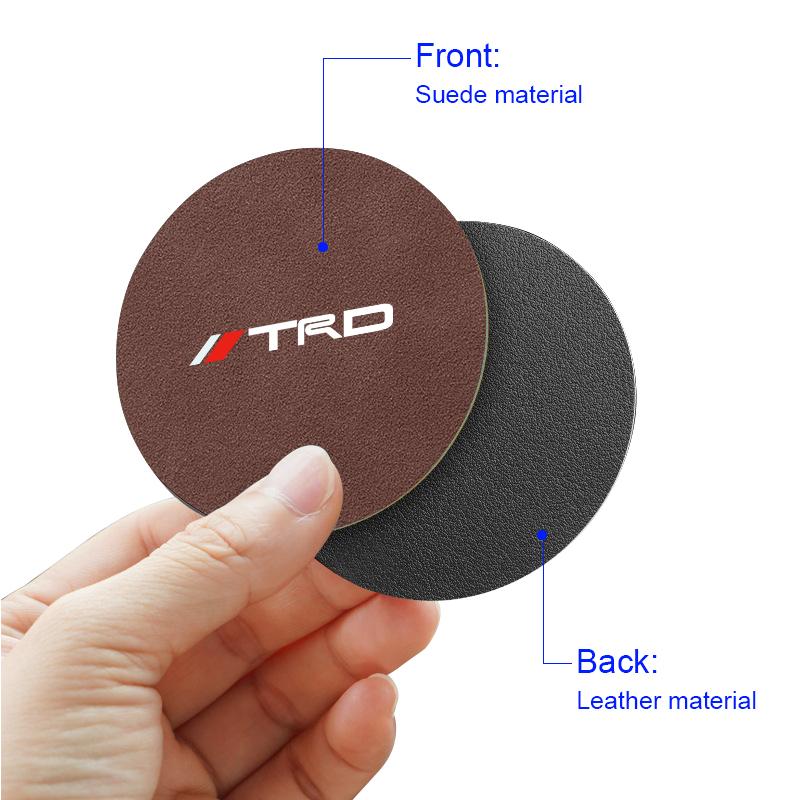 1pcs Suede Car Coaster Mat Water Cup Slots Non-Slip Pad for Toyota Corolla TRD GR Yaris Chr Auris RAV4 Land Cruiser Camry Highlander