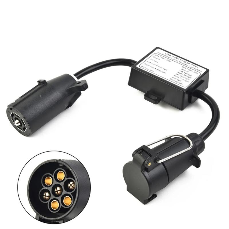 Trailer Light Converter Trailer Light To EU Trailer Light Converter US Vehicle 7Pin Blade Socket To EU 7Pin Connector