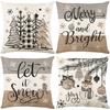 1pc Grey Cushion Cover Christmas Tree Colored Ball Durable Cover 2025 New for Home Ornament Xmas New Year Christmas Decoration