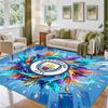 Manchester City Design Crystal Velvet Rug Soft Decorative Mat for Bedroom Entrance