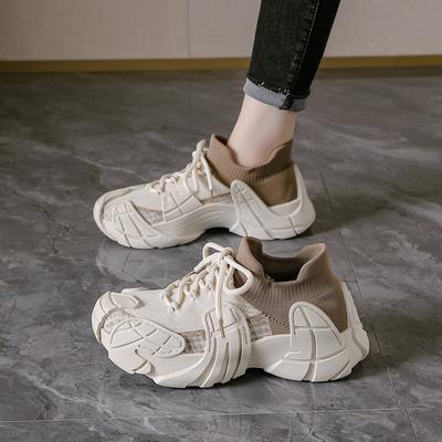 2025 Spring and Autumn New Flying Woven Women's Shoes Socks Shoes Lazy One Pedal Popular Breathable Coconut Sports and Leisure Shoes