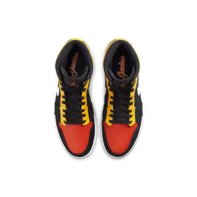 Jordan 1 Mid Black Amarillo Orange 852542-087