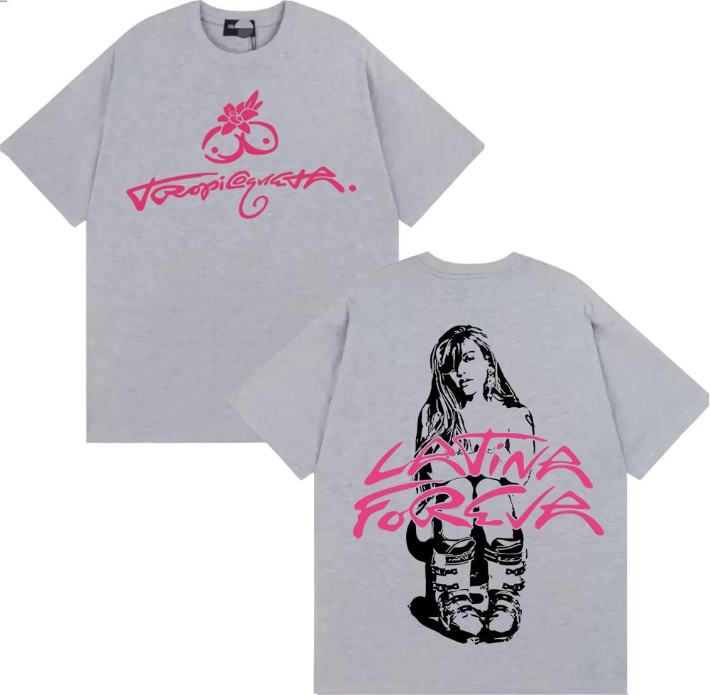 

Karol G Tropicoqueta Новый Альбом 2025 Мерч Футболки Мужская Женская Одежда Мода Эстетичная Футболка Хип-Хоп Готика Футболки с Круглым Вырезом 2XL