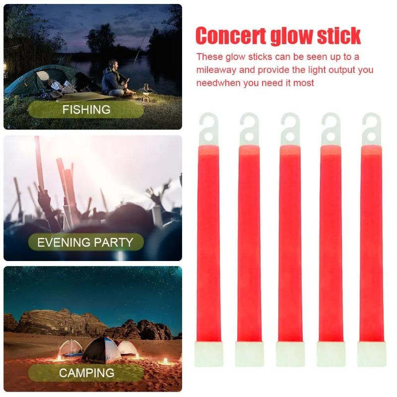 10pcs 4 Inch Camping Glow Sticks Waterproof Concert Party Light Stick with Hook Non-toxic Hiking Camping Grow Festival Supplies