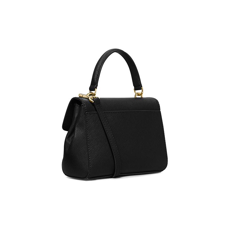 Michael Kors Handtas Ava vintage verguld logo accessoires met rijke details, split rundleer, schouder crossbody handtas extra klein