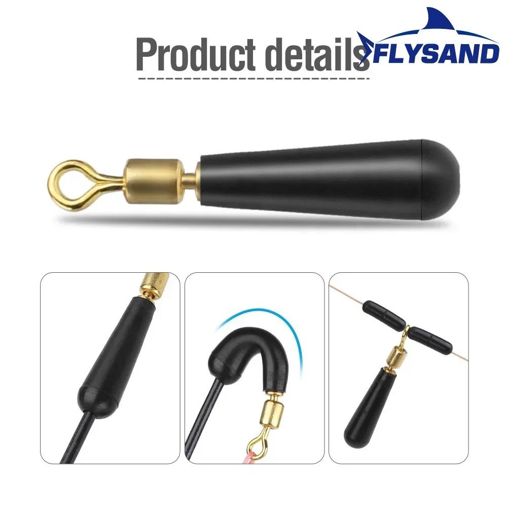 50pcs Drift Fishing Float Seats Copper Head Rubber Bobber Holder for LED Floats Anti-Tangle Rotating Buoy Seat