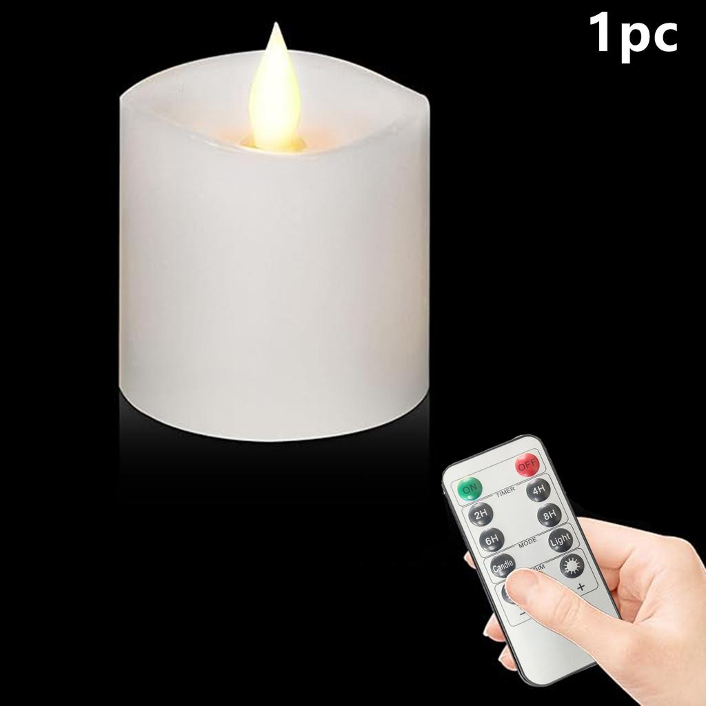 Ivory Flameless Pillar Candles with Remote, LED Candles Battery Operated, Real Wax Electric Candles Flickering