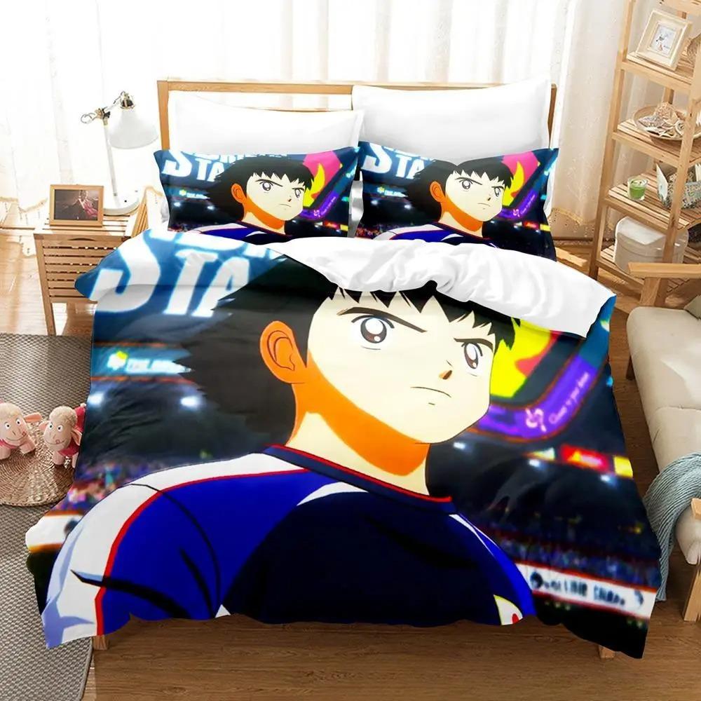 3D Print New Captain Tsubasa Bedding Set Soft Comforter Cover With 1/2Pcs Pillow Shams For Kids Adults Microfiber Quilt Cover