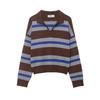 Spring 2026 Women's European & American Striped Lapel Knit Pullover Sweater