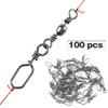 Fishing Accessories 100Pcs Stainless Fishing Swivels Corrosion Resistance Barrel Swivel Fishing Tool