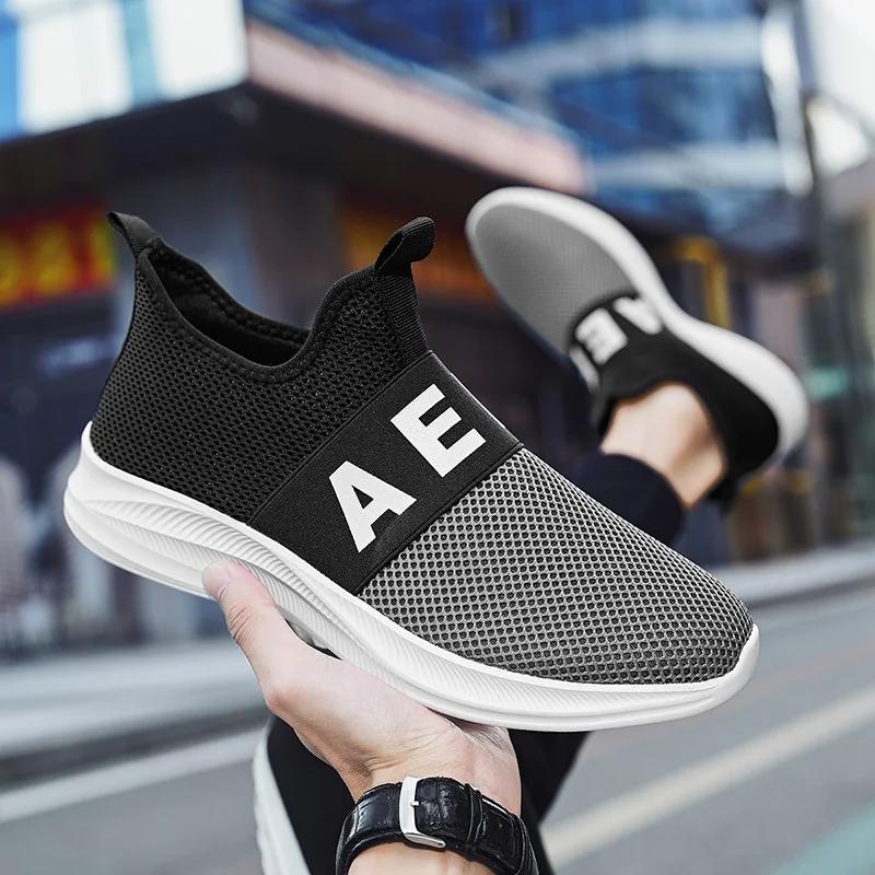 Herr Andningsbara Mesh Sportskor Casual Promenad Sportskor Lätta Utomhus Vandring Löpning, Fitness Träningsskor Storlek