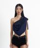 ARTS DE BASE Asymmetrical Collar Top (Navy)